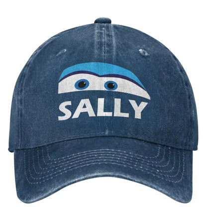 Sally Carrera Lightning McQueen Blue Car Denim Baseball Cap