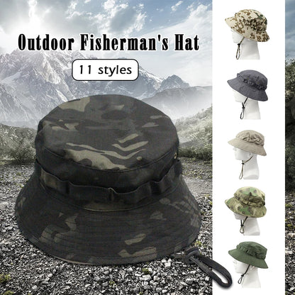 Men's Panama Hat Bucket Hat Tactical Sunscreen Camouflage Outdoor Travel Climbing