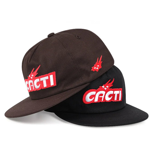 CACTI Letter Three-Dimensional Soft Top Flat Brim Snapback Cap