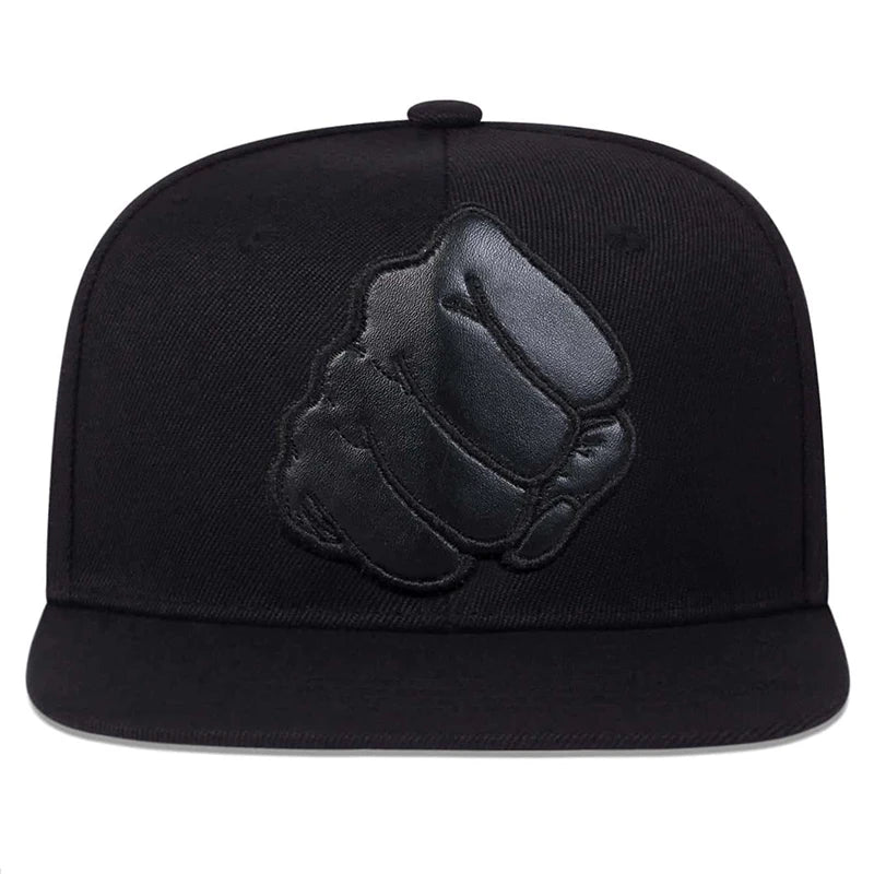 Unisex Leather Label Fist Embroidery Hip-Hop Hats Baseball Caps Sunscreen Hat Snapback Cap