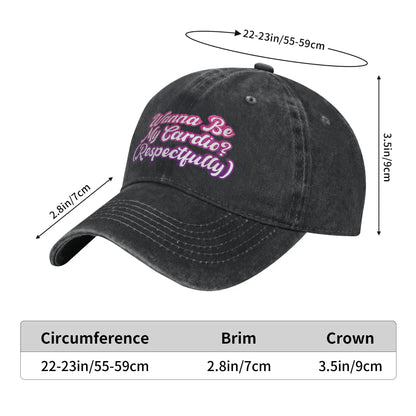 Wanna Be My Cardio Respectfully Funny Workout Fitness Baseball Cap
