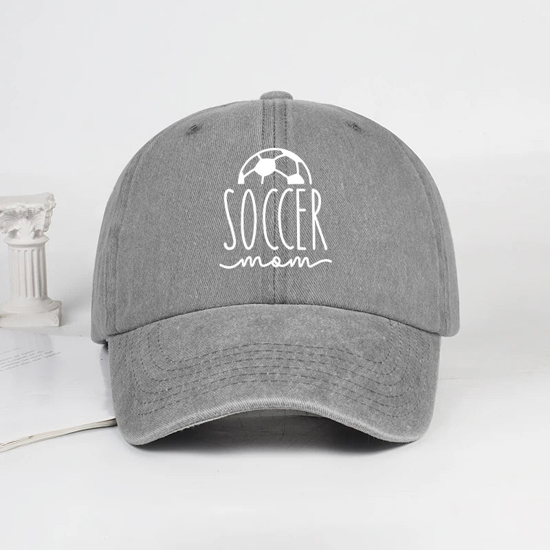 Soccer Mom Print Washed Baseball Cap