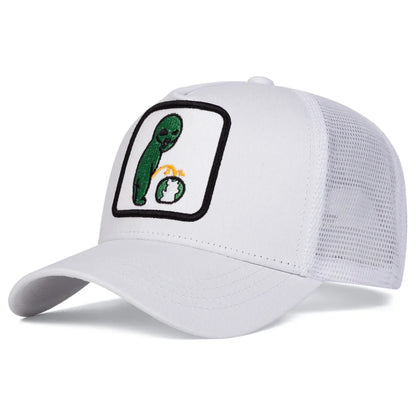 Alien Embroidered Adjustable Mesh Baseball Hat