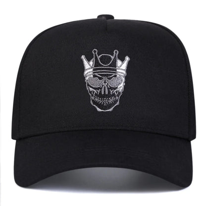 Unisex Skull Wearing A Crown Embroidery Baseball Caps