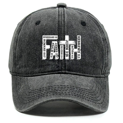 Baseball Cap Black White FAITH