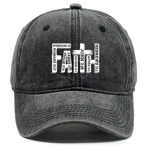 Baseball Cap Black White FAITH