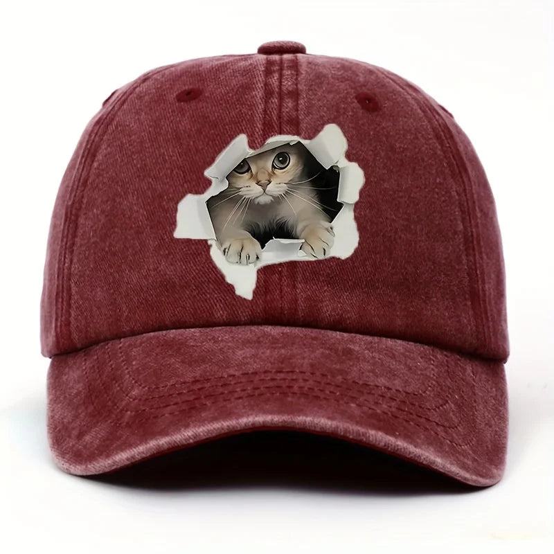 Funny Style Cat Patterned Baseball Cap