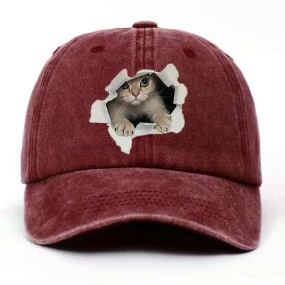 Funny Style Cat Patterned Baseball Cap