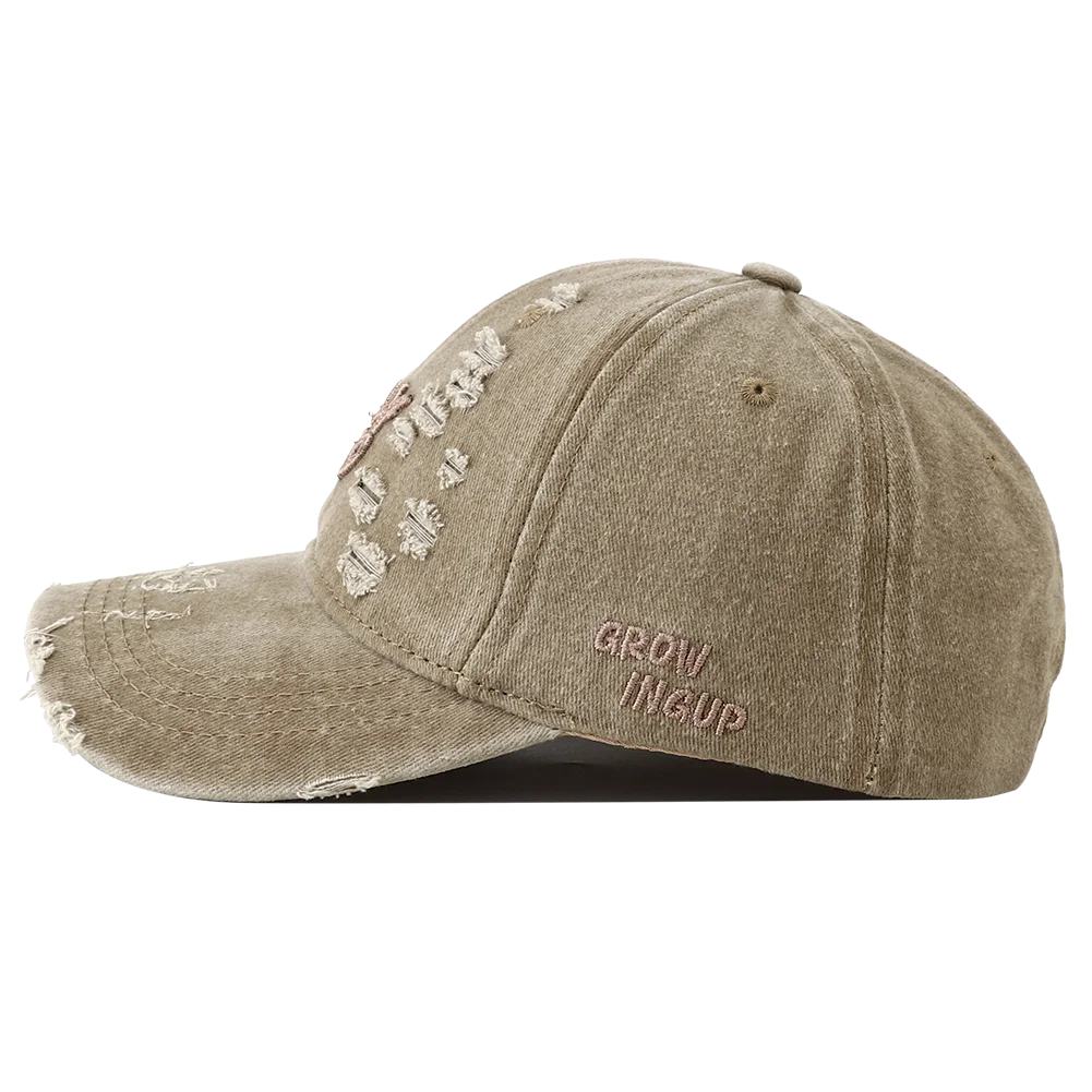2025 New Retro Washed Cotton Baseball Cap Unisex Letter Embroidery Caps
