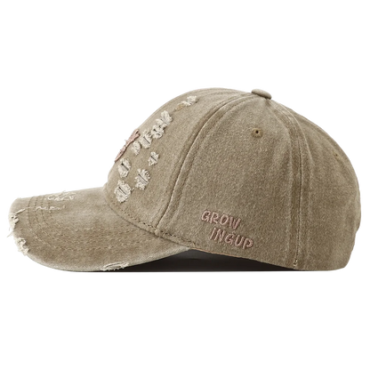 2025 New Retro Washed Cotton Baseball Cap Unisex Letter Embroidery Caps
