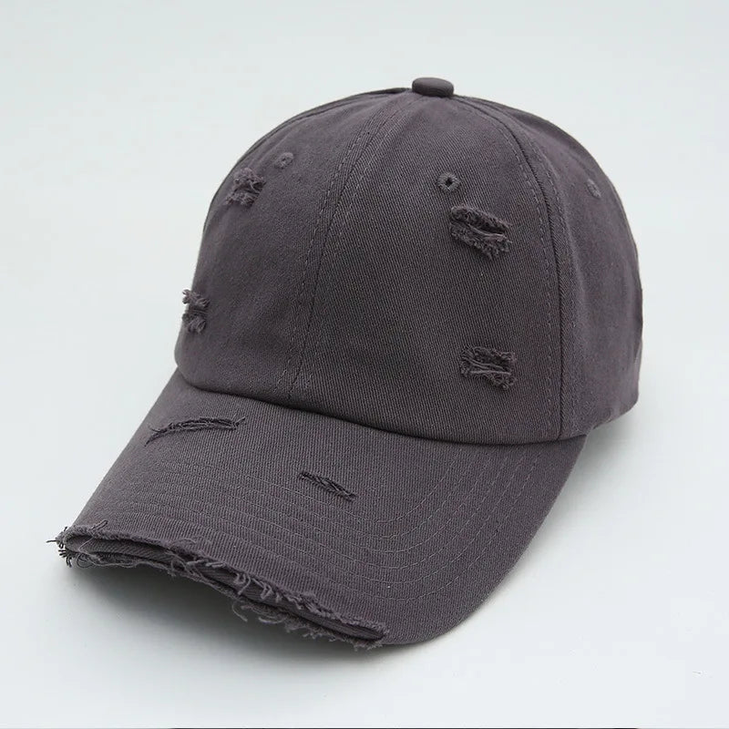 New Washable Hole Baseball Cap For Men Women Hat Solid Sunscreen Baseball Hats