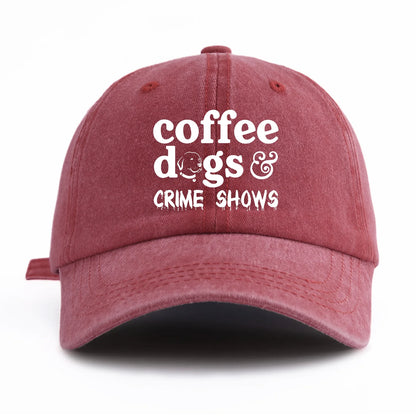 COFFEE DOGS Print Washed Baseball Cap For Adults