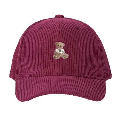 Corduroy Baseball Cap Men Women Teddy Bear Pattern Sun Protection Outdoor