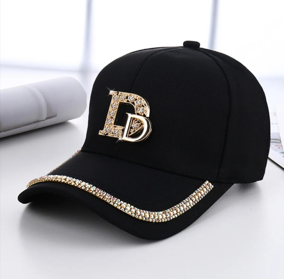 Fashion Diamond D Letter Baseball Cap