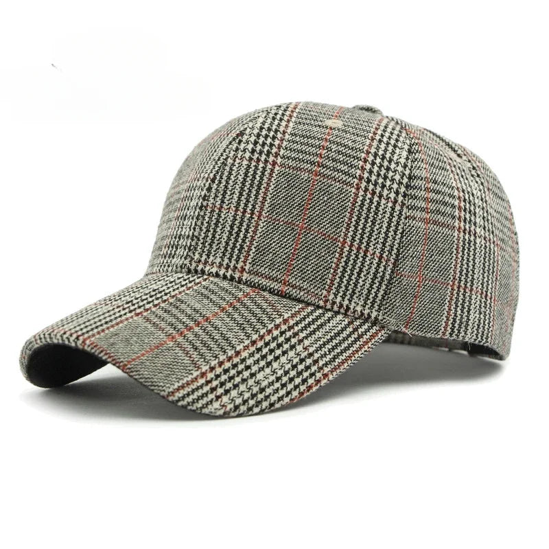 Hat Men's Spring Summer Outdoor Sunscreen Visor Classic Checkered Baseball Cap