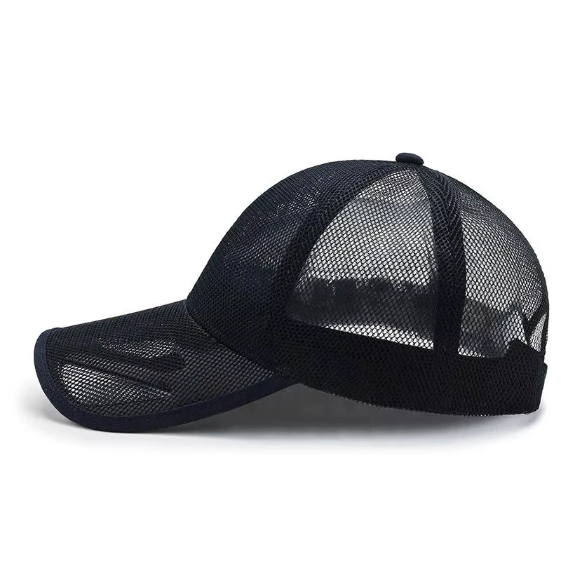 Summer Men Hat Openwork Brim Breathable Mesh Cap Baseball Hat