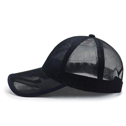 Summer Men Hat Openwork Brim Breathable Mesh Cap Baseball Hat