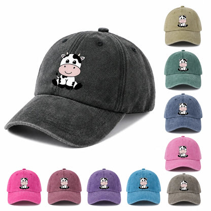Cute Animal And Love Art Graphic Vintage Washed Baseball Cap