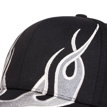 Unisex Flame Embroidery Baseball Caps Adjustable Casual Hats Spring And Autumn