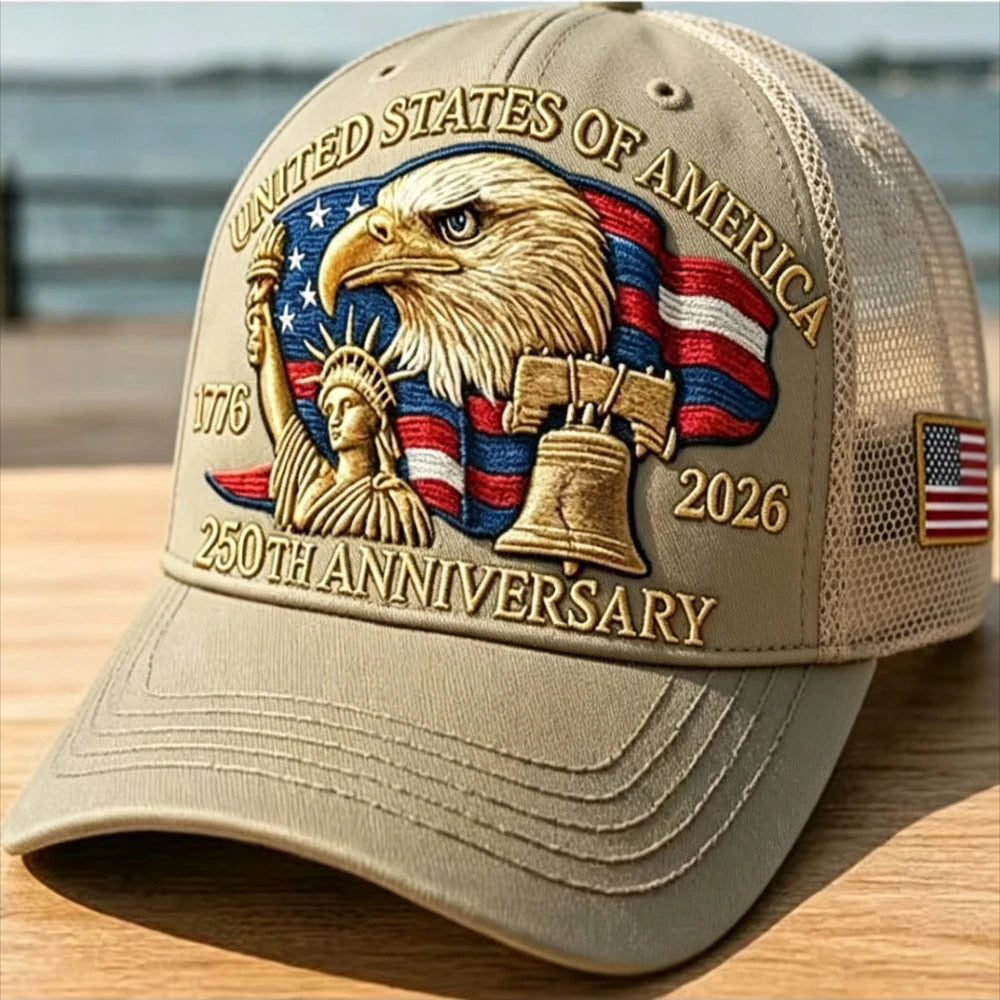 American 250th Anniversary Eagle Print Baseball Cap