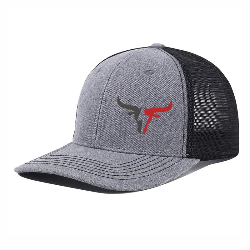 Summer Mesh Baseball Cap Women Men Snapback Hat Casual Breathable Cow Head Print Hip Hop Trucker Caps