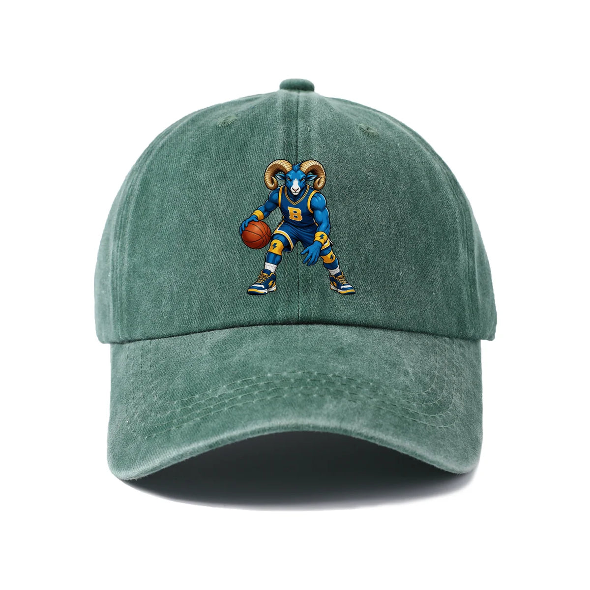 Basketball Ram Mascot Letter B Baseball Cap