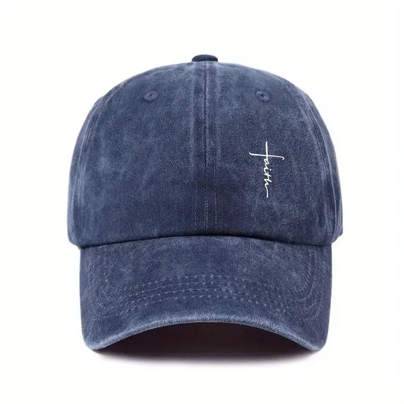 Baseball Cap With Cross Printting Adjustable Outdoor Dad Hat