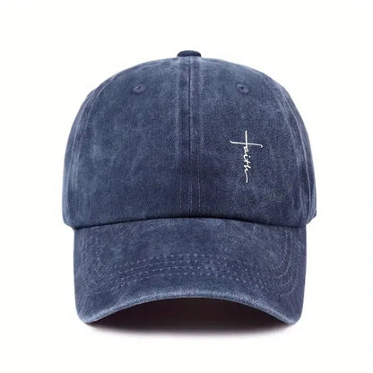 Baseball Cap With Cross Printting Adjustable Outdoor Dad Hat
