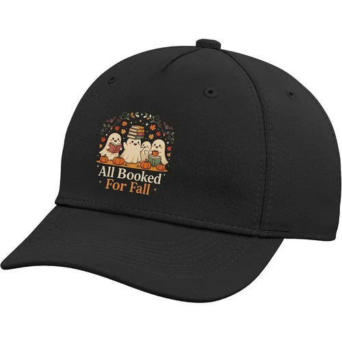 All Booked for Fall Halloween Ghost Humor Book Lover's Adjustable Baseball Hat