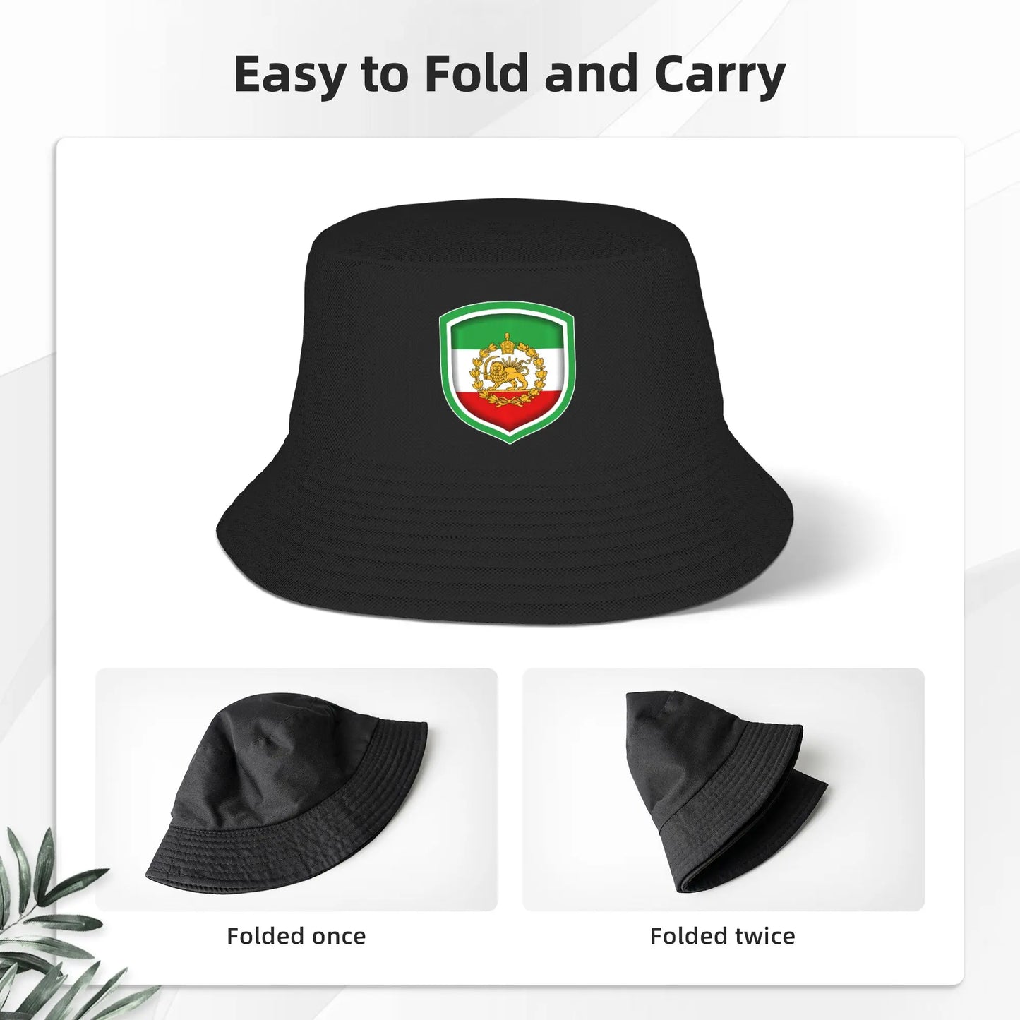 Iran Lion Sun Flag Persian Iran Flag Bucket Hat
