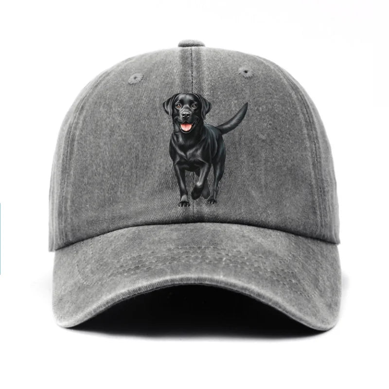 Black Labrador Print Baseball Cap For Both Men And Women