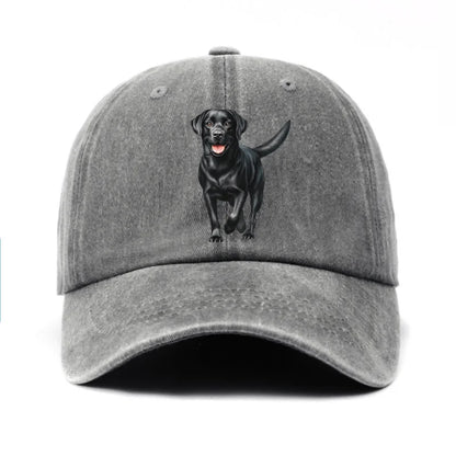Black Labrador Print Baseball Cap For Both Men And Women