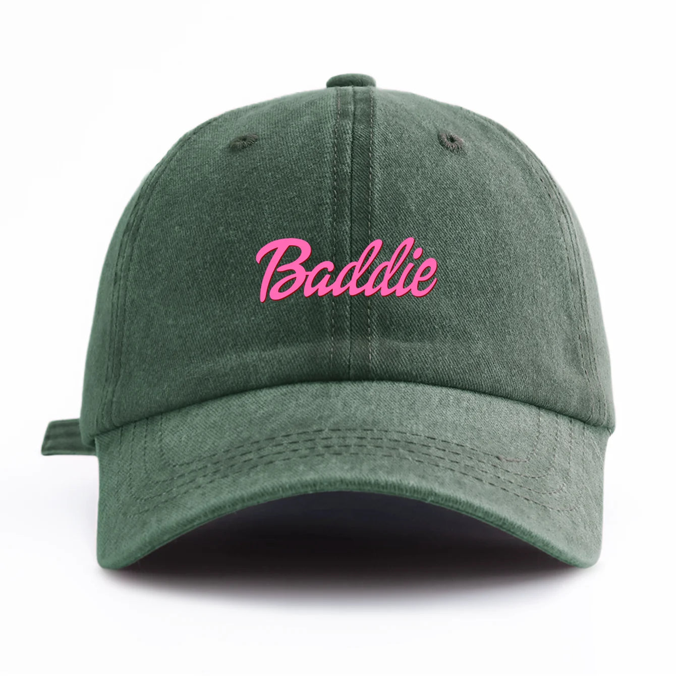 Baddie Print Washed Baseball Cap For Adults