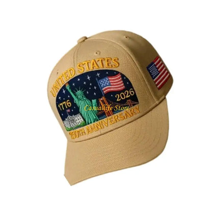 American Anniversary Hat Breathable Baseball Cap Lightweight Fabric