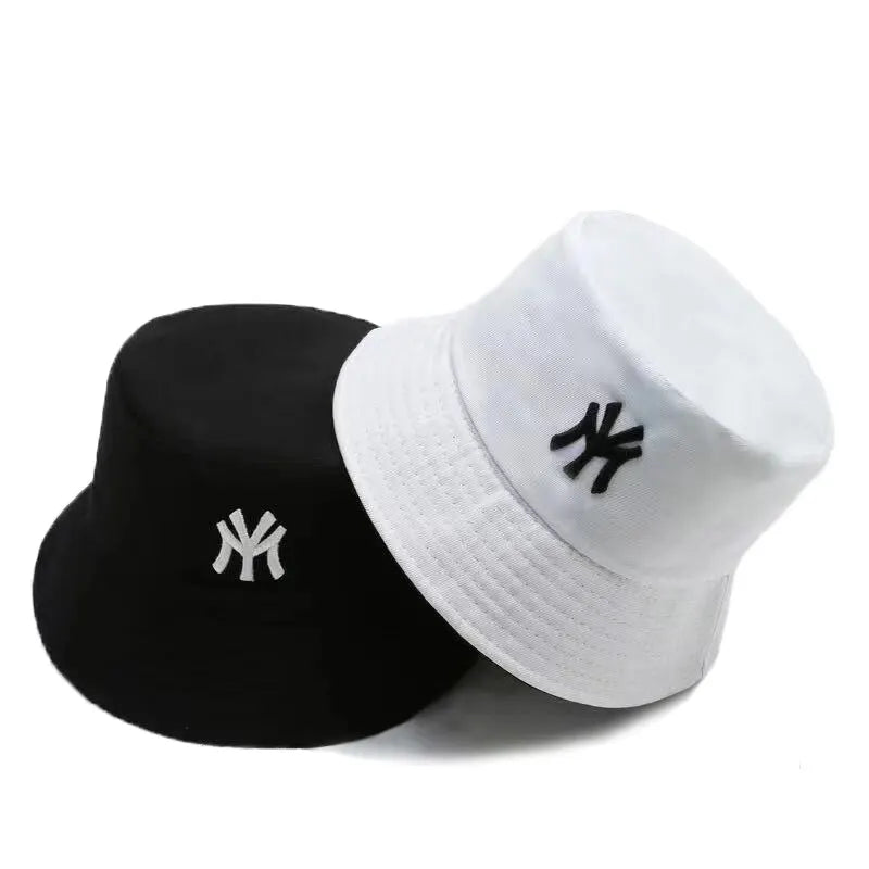 Unisex Letter Embroidery Personality Two-Sided Bucket Hats Fishermen Caps