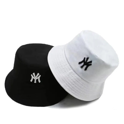 Unisex Letter Embroidery Personality Two-Sided Bucket Hats Fishermen Caps