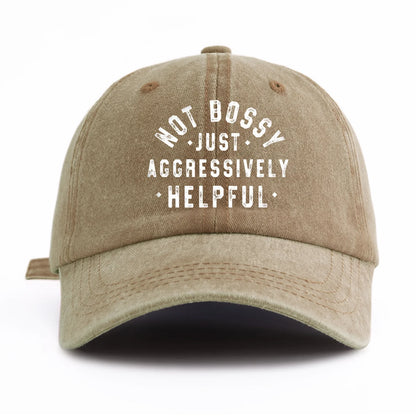 NOT BOSSY Print Washed Baseball Cap