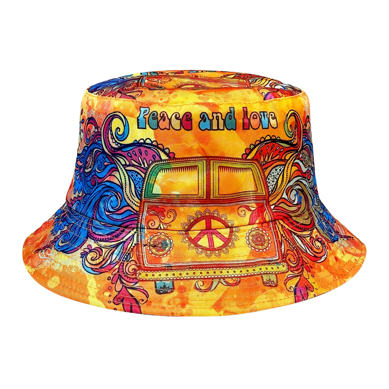Peace and Love Colorful Fisherman Hat Foldable Fashionable Bucket Hat