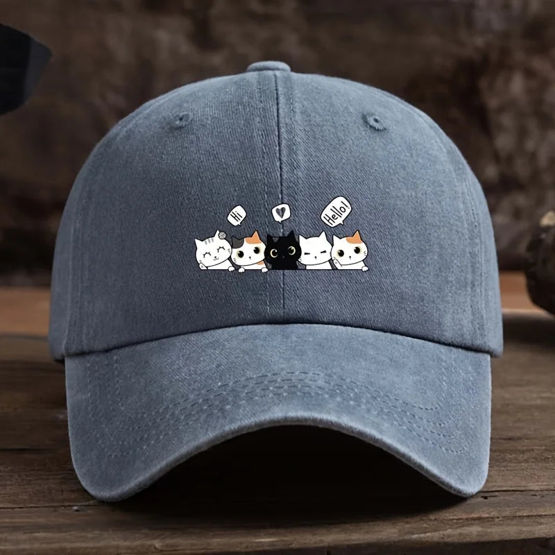 Cute Five Kittens Printed Baseball Hat