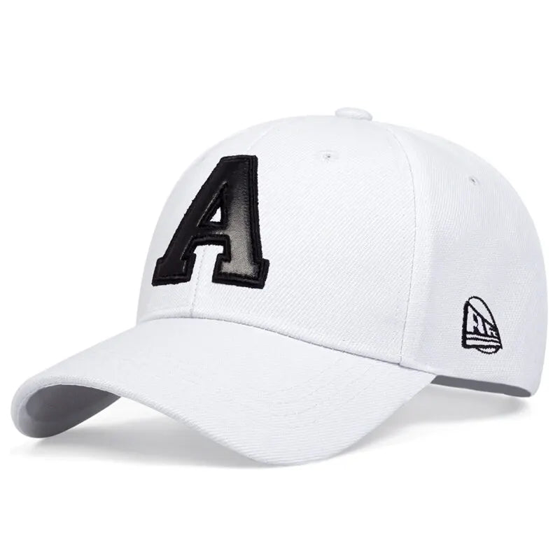 Unisex A Letter Leather Label Embroidery Baseball Caps Spring And Autumn