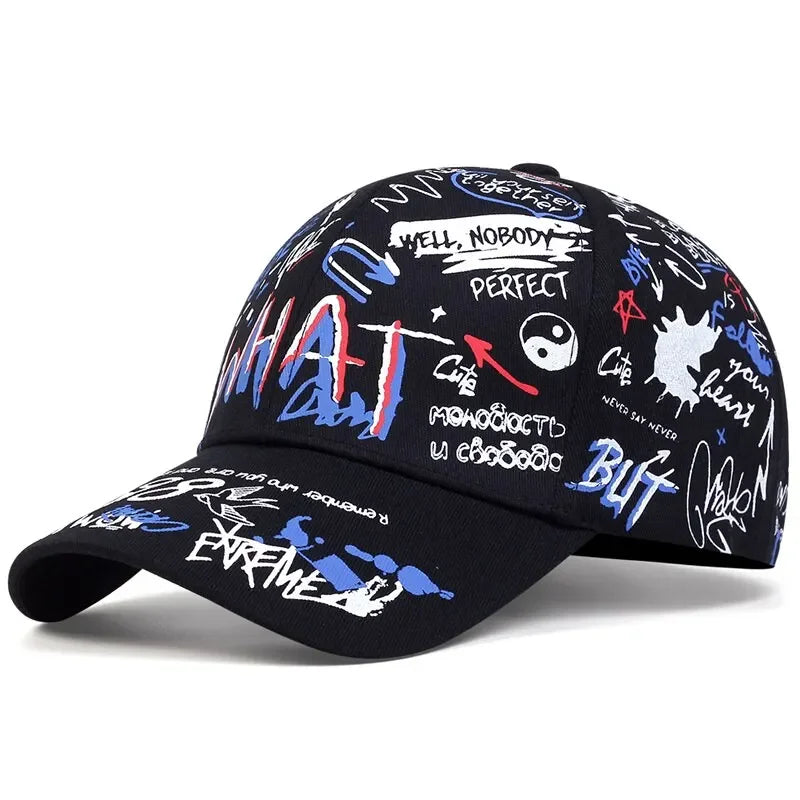 Men's And Women's Spring And Autumn Korean Graffiti Letter Printed Baseball Caps
