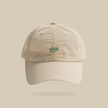 Fashion Plaid Thin Sun Cap Quick-drying Letter Embroidery Sports Running Cap Baseball Cap