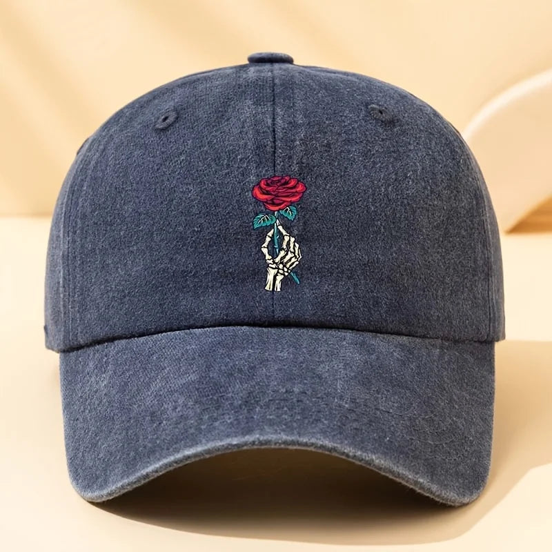 Fashionable Rose Printed Baseball Cap