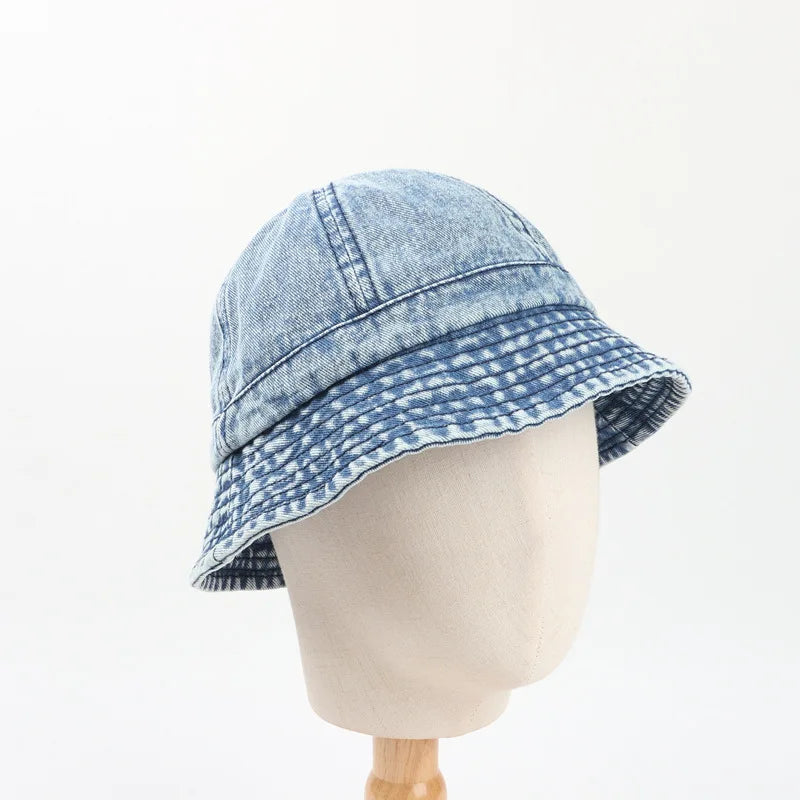 Denim Bucket Hat Women Fisherman's Hat Bucket Hat Unisex Bob Caps Hip Hop Gorros Men