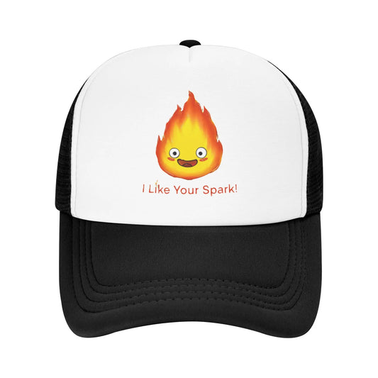 Magic Fire Demon Calcifer I Like Your Spark Pool Party Mesh Baseball Caps