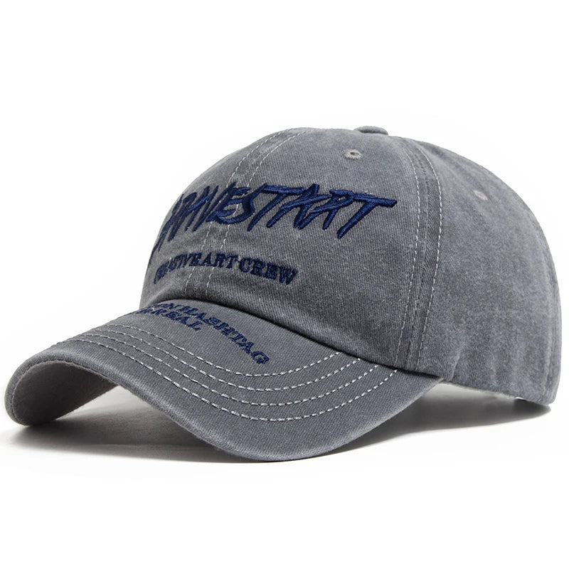 Baseball Cap Embroidered Cotton Soft Top Men's Caps Casual Retro Travel Visor Hats