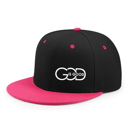 Unisex Adjustable Snapback Cap Street Flat Brim Hat Printed GOD IS GOOD