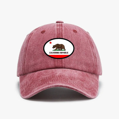 California Republic State Flag Men Women Baseball Cap