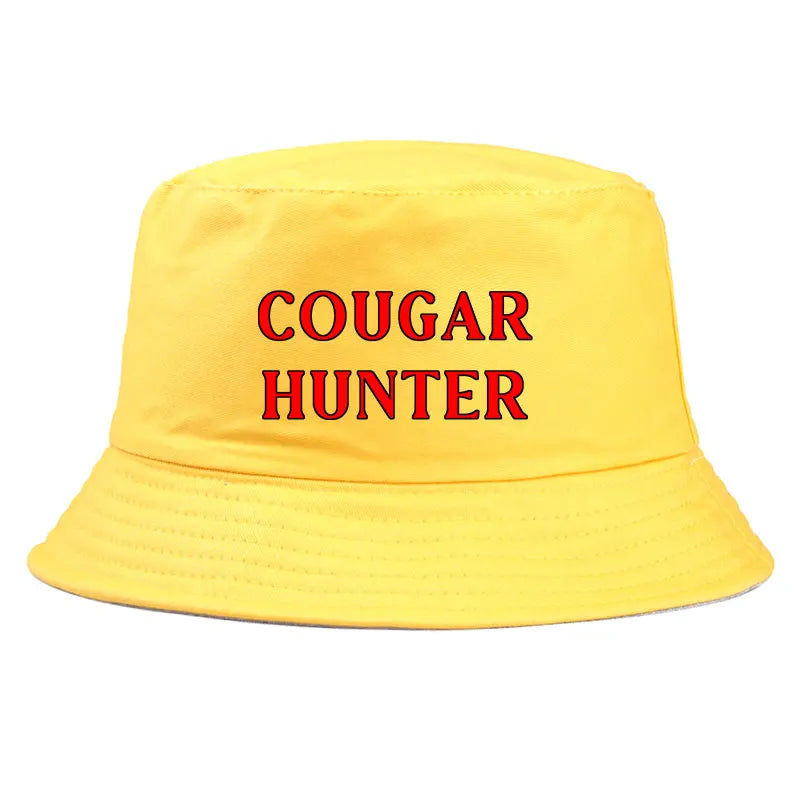 Cougar Hunter Bucket Hat Funny Retro Vibes Printed Sun Hat For Men Women
