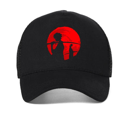 Gorgeous Red Moon Samurai Champloo Print Baseball Cap